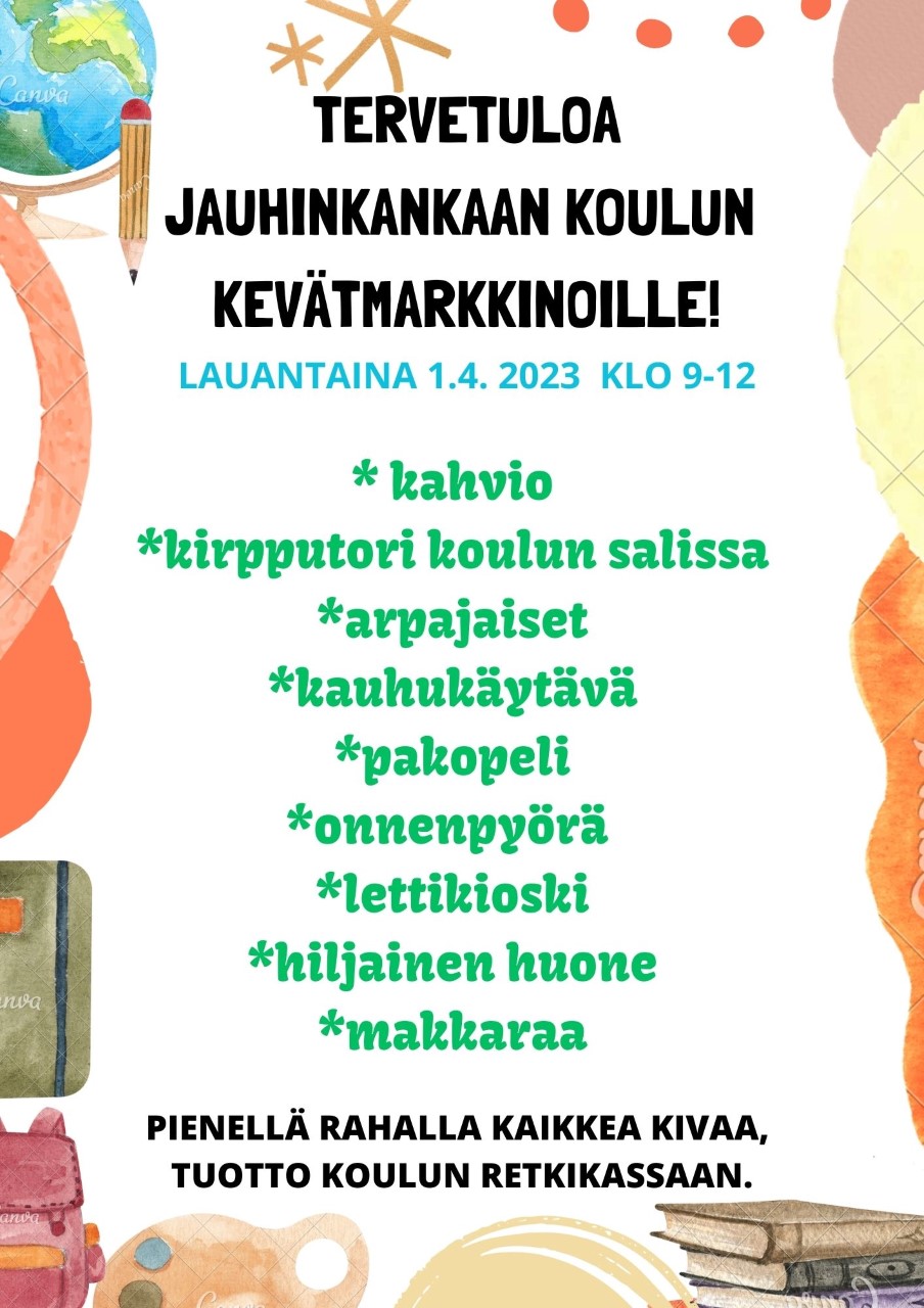 Jauhinkankaan koulun kevätmarkkinat