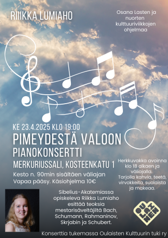 Pimeystä valoon-konsertti mainos. Sama tekstinä.