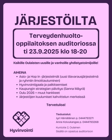 Järjestöilta 23.9. klo 18