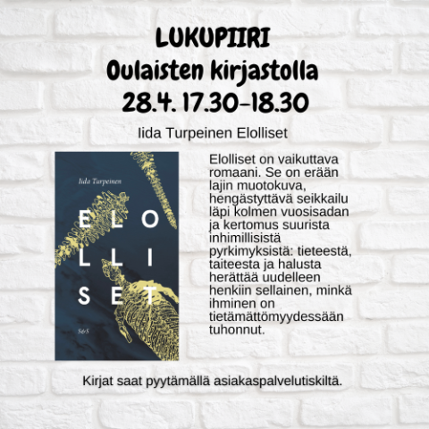 Oulaisten kirjaston lukupiiri kokoontuu kirjaston pelihuoneella