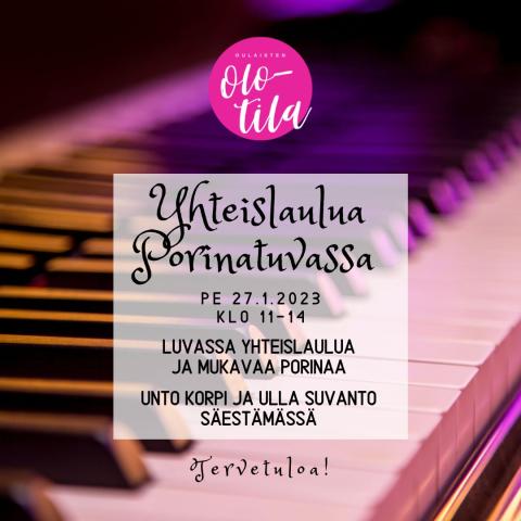 Yhteislaulua Porinatuvassa