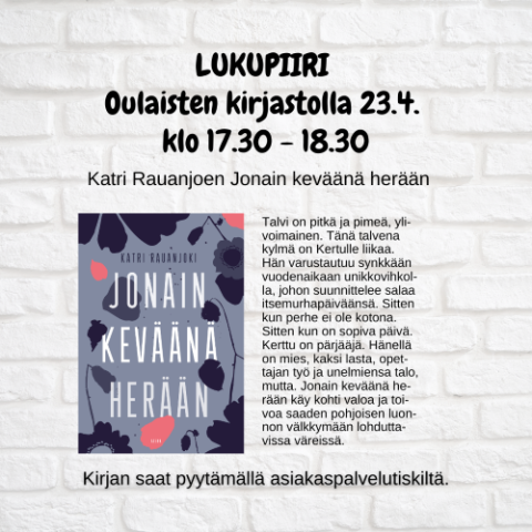 Oulaisten kirjaston lukupiiri 23.4.2024 