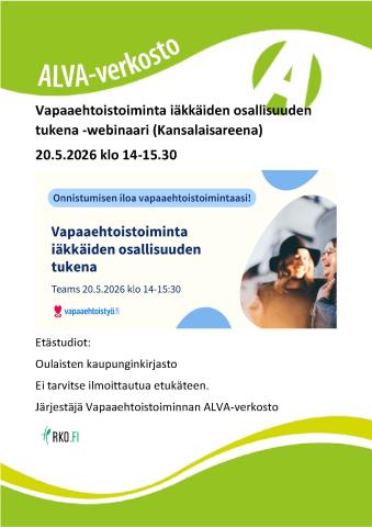 koulutuswebinaari: Vapaaehtoistoiminta iäkkäiden osallisuuden tukena